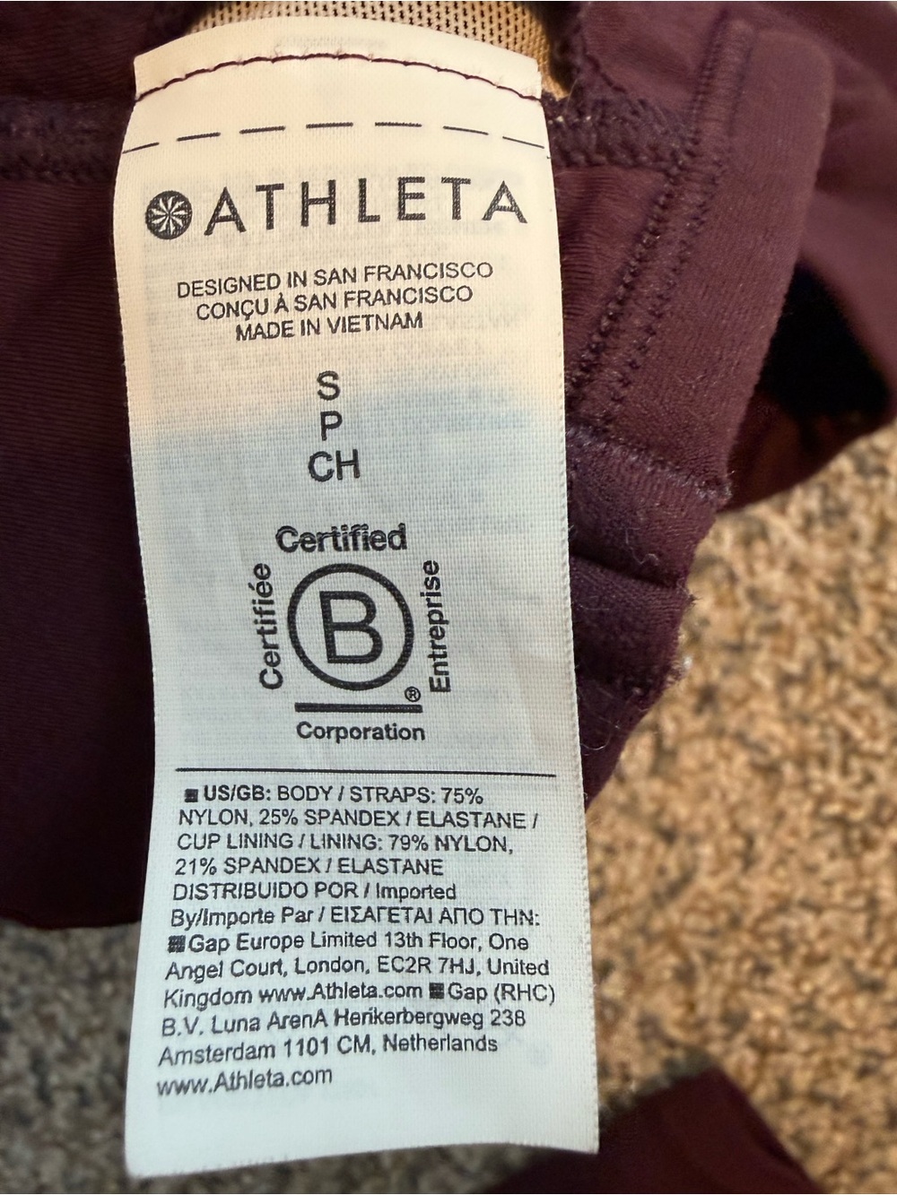 Athleta Maroon Sports Bra & Leggings Set - Picture 7 of 13
